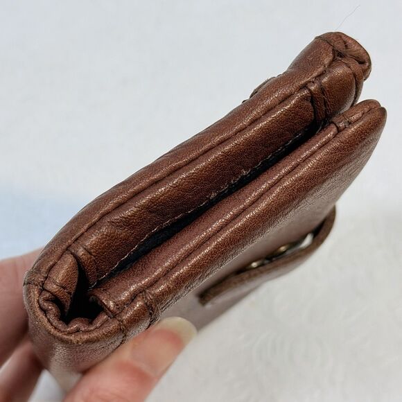 Fossil Brown Leather Wallet Snap Tab Close - Picture 13 of 14